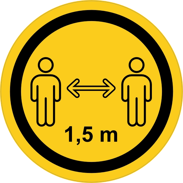 Ronde sticker houd afstand