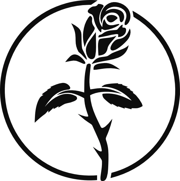 Roos in cirkel sticker