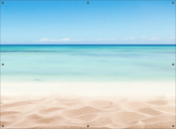 Rustgevend strand tuindoek