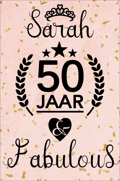 Sarah 50 jaar and fabulous spandoek