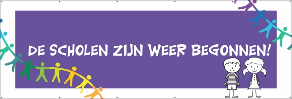 Scholen zijn weer begonnen spandoek