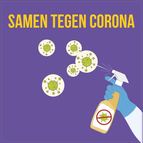 Samen tegen Corona sticker