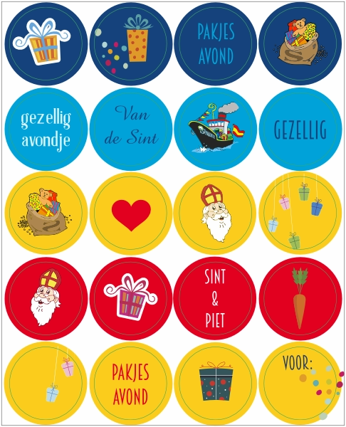 Sinterklaas cadeau stickervel