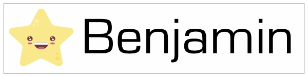 Wisselende naam stickers met ster