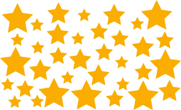 Sterren stickers Warm geel