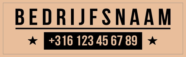 Sticker bedrijfsnaam