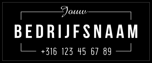 Zwarte bedrijfsnaamsticker
