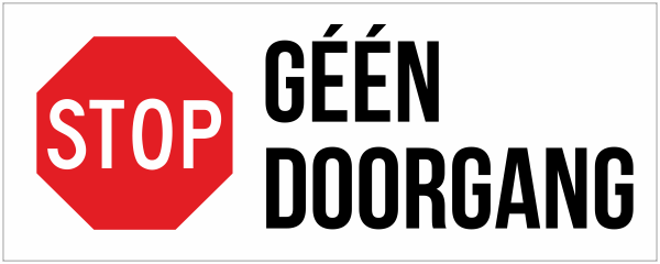 STOP geen doorgang sticker