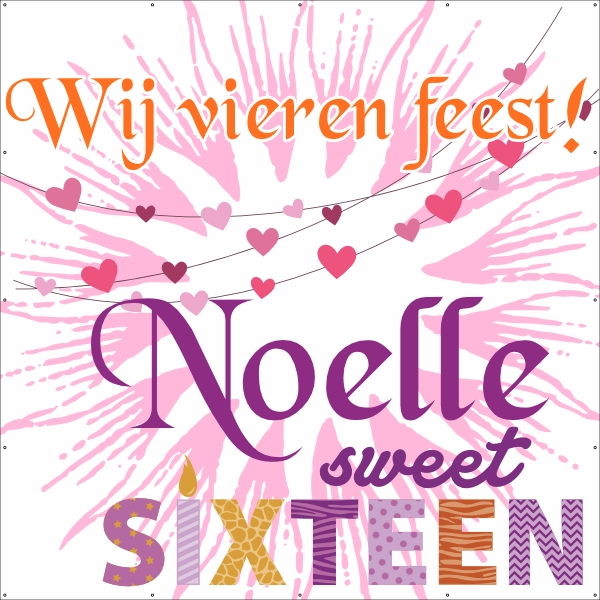 Sweet sixteen spandoek
