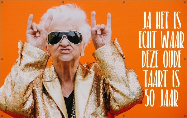 Taart 50 jaar spandoek