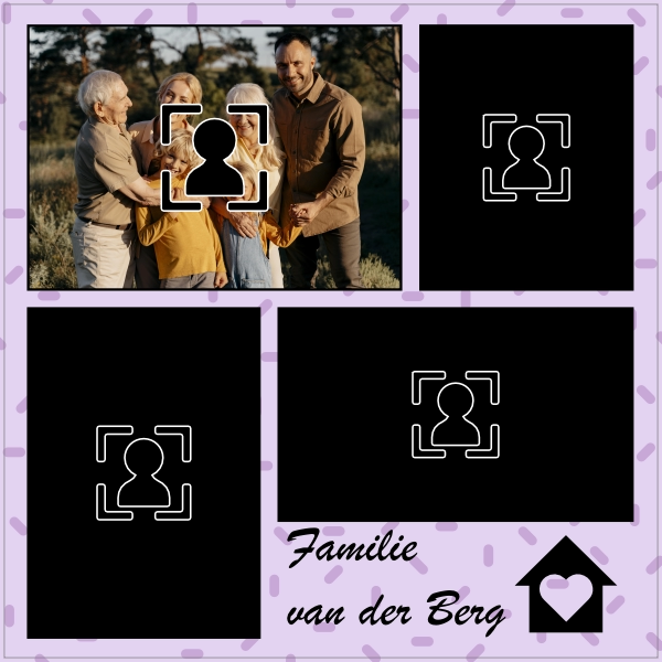 Tegeltje familie fotocollage