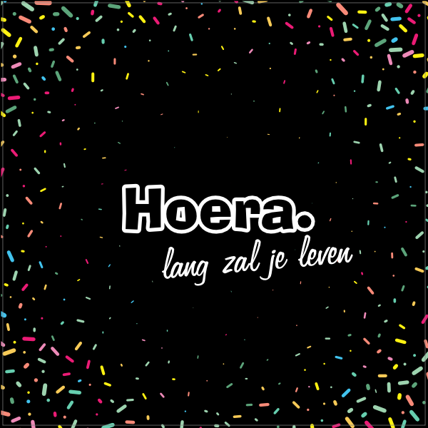 Tegeltje Hoera confetti