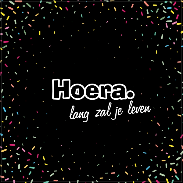 Tegeltje Hoera confetti