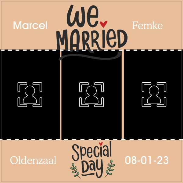 Tegeltje huwelijk - Met fotocollage