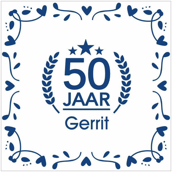 Tegeltje verjaardag - Delfts blauw