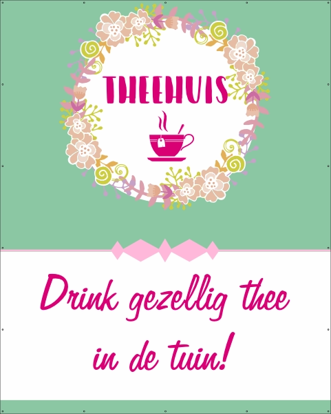 Theehuis theetuin spandoek