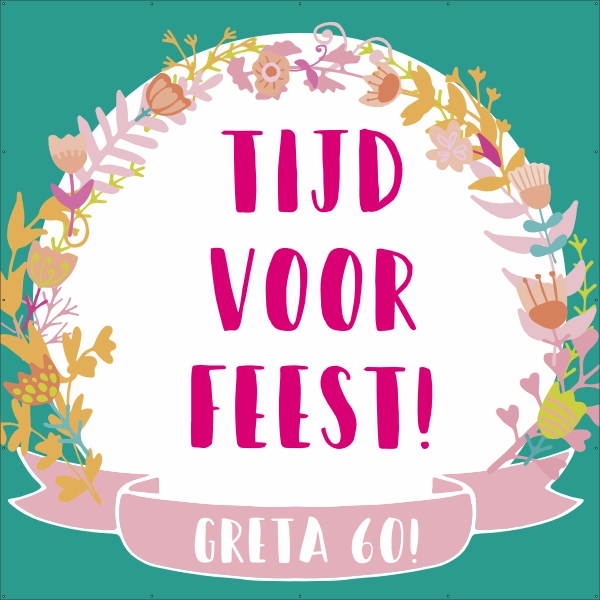 Tijd voor feest spandoek