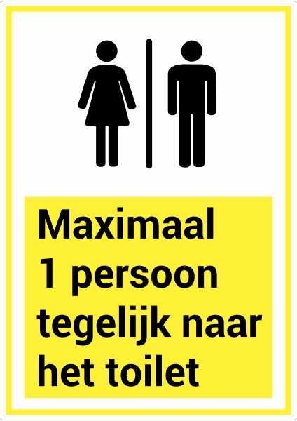 Toilet 1 persoon tegelijk sticker