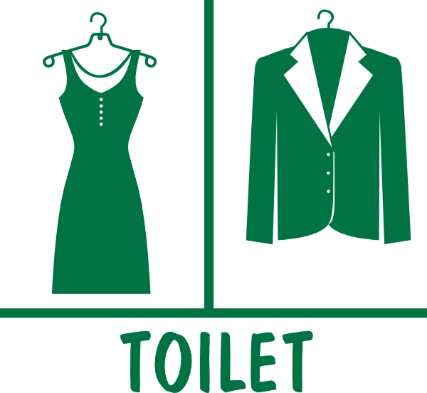 Toilet kleding sticker