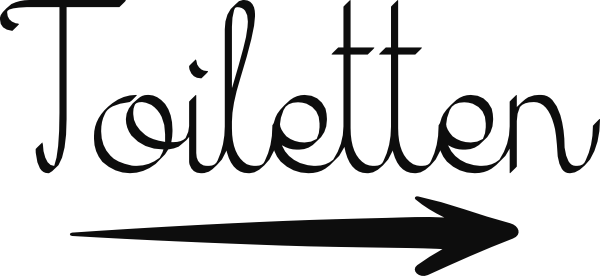 Toiletten met pijl sticker