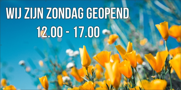 Tuincentrum zondag open spandoek