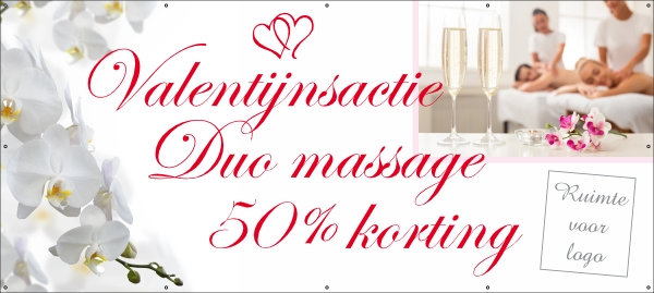 Valentijnsactie duo massage spandoek