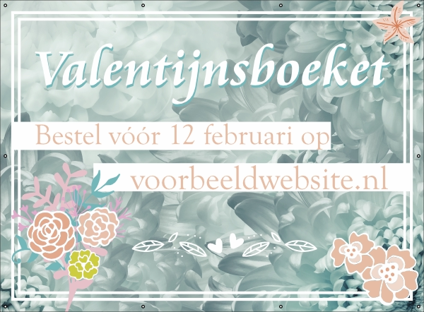 Valentijnsboeket actie spandoek