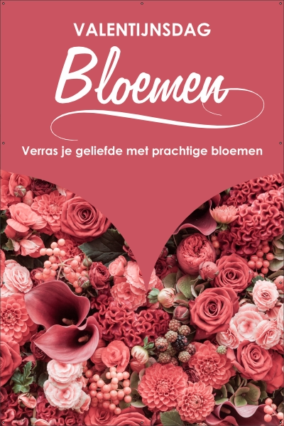 Valentijnsdag bloemen spandoek