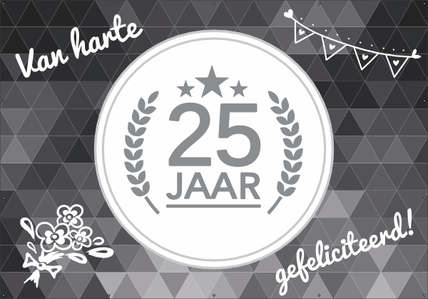 Van harte 25 jaar spandoek