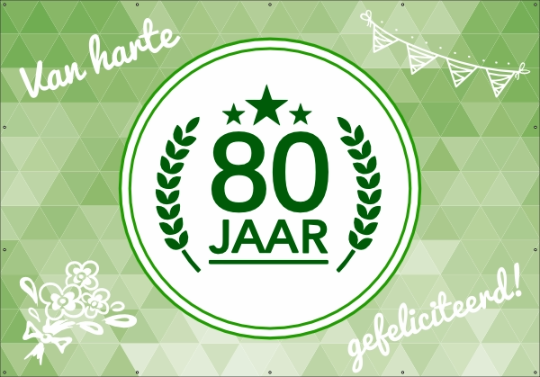 Van harte 80 jaar spandoek