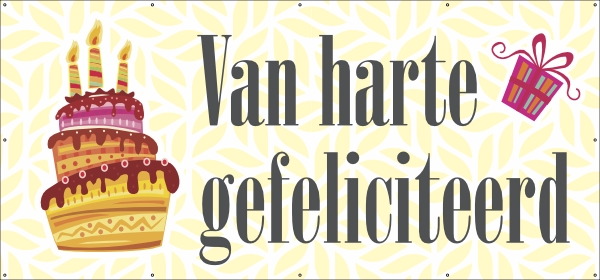 Van harte gefeliciteerd spandoek