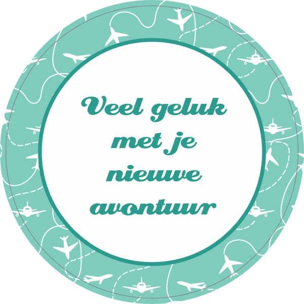 Veel geluk met je nieuwe avontuur sticker