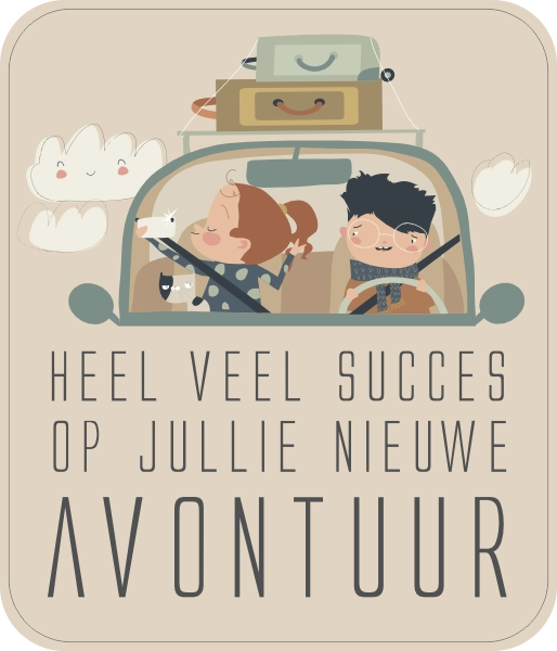 Veel succes op jullie nieuw avontuur afscheidsticker