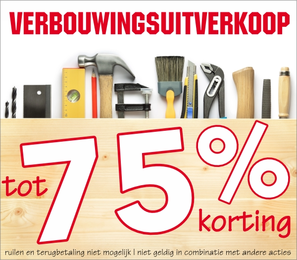 Verbouwingsuitverkoop sticker