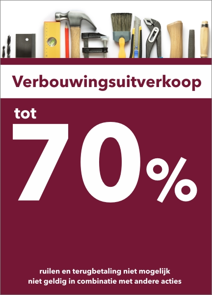 Verbouwingsuitverkoop sticker