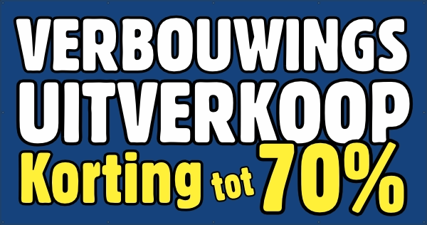 Verbouwingsuitverkoop spandoek