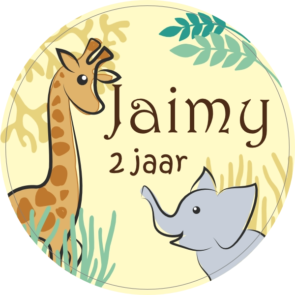 Safari verjaardag sticker
