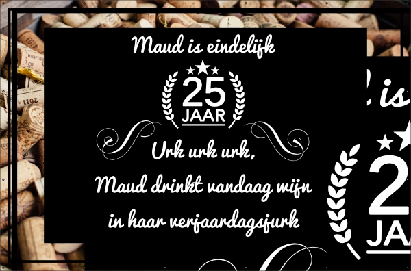 Verjaardag 25 jaar spandoek