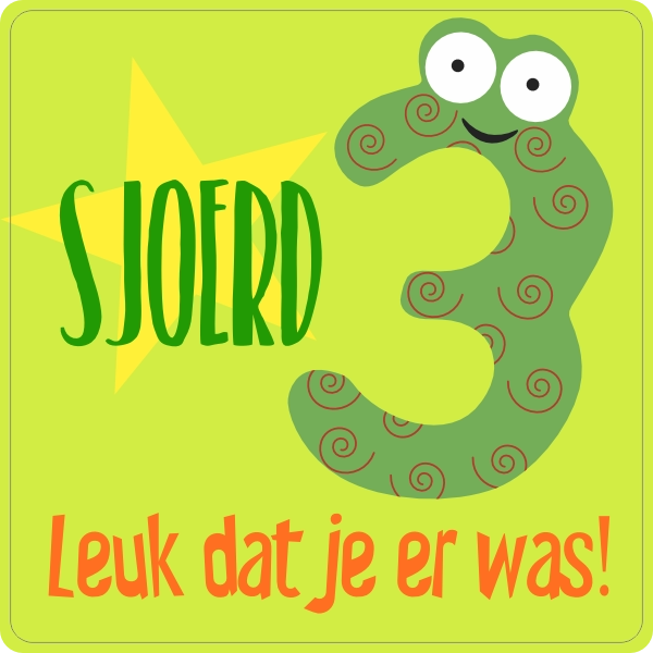 Verjaardag sticker 3 jaar 