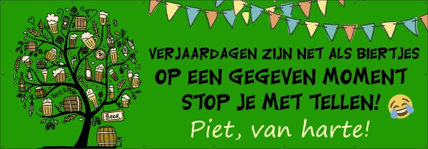 Verjaardag spandoek biertjes