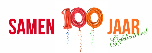 Verjaardag samen 100 jaar spandoek