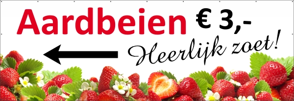 Verse aardbeien Spandoek