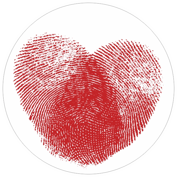 Vingerafdrukken hart sticker