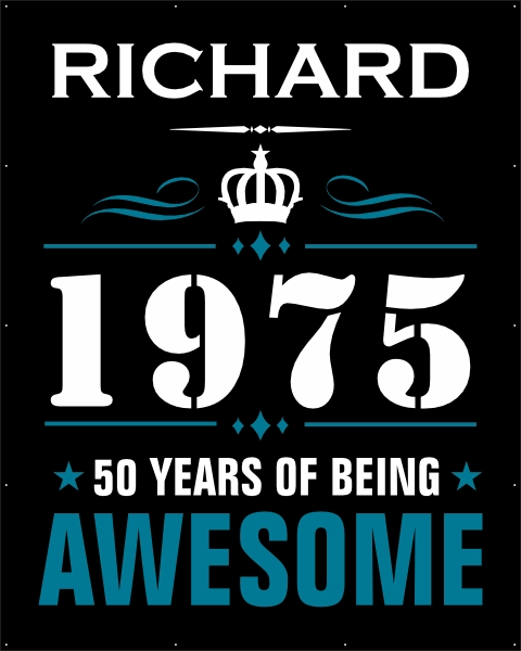 Vintagelabel 50 jaar spandoek