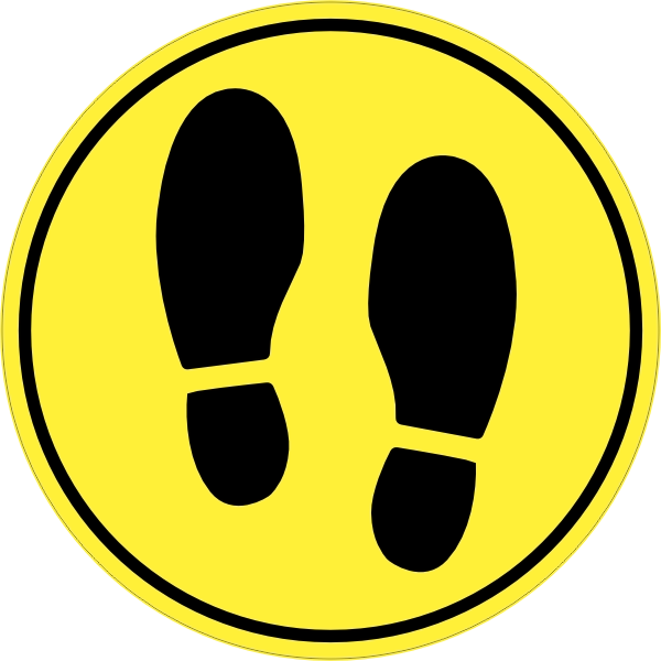 Voetstappen geel sticker