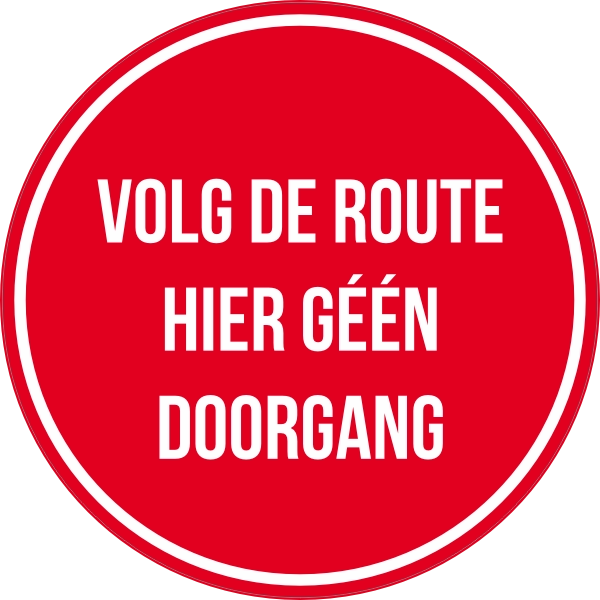 Volg de route, hier geen doorgang sticker