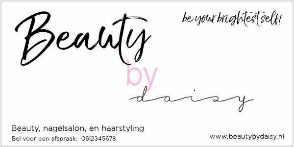 Voorbeeldsticker beautysalon