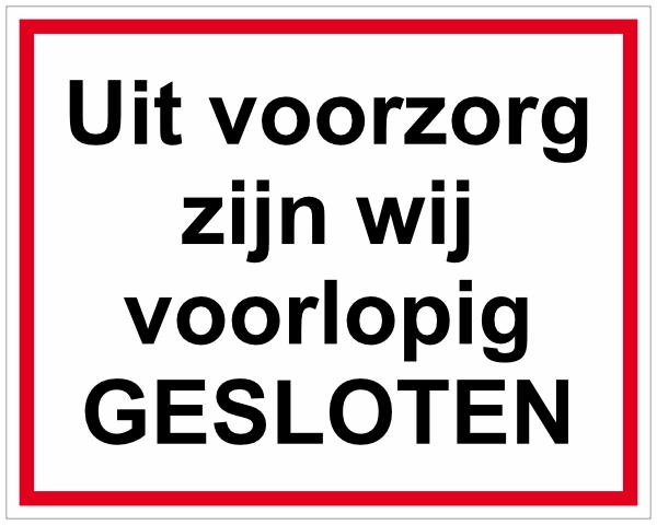 Voorlopig gesloten sticker
