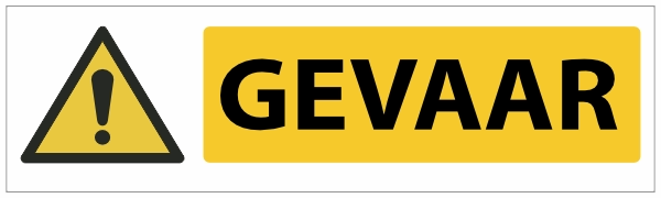 W001 Waarschuwing gevaar sticker