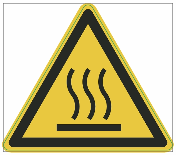 W017 Warm oppervlak sticker
